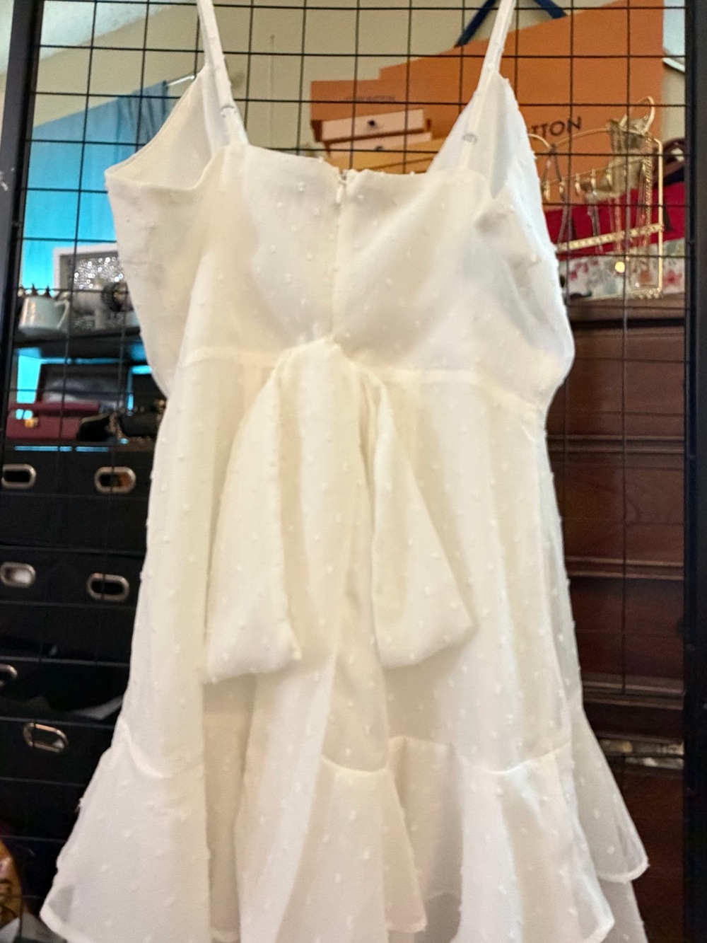 Hello Molly White Swiss Dot Ruffle Maxi Dress - Picture 6 of 6